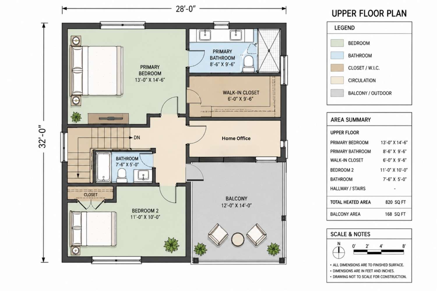 Upper Floor Blueprint of the House