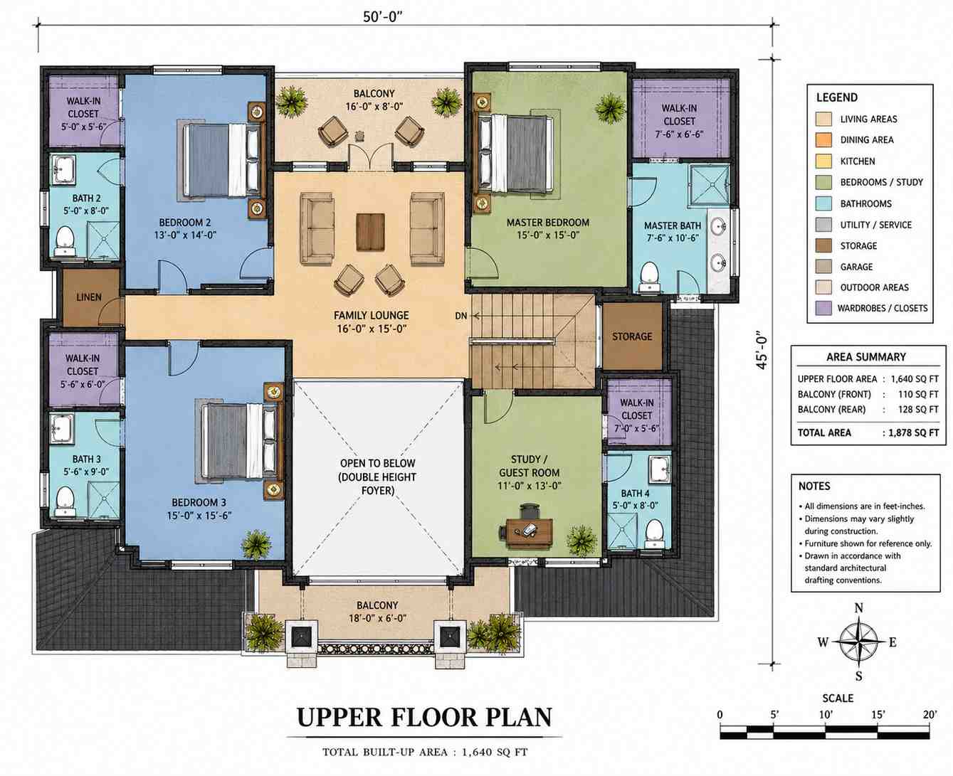 Upper Floor Blueprint of the House