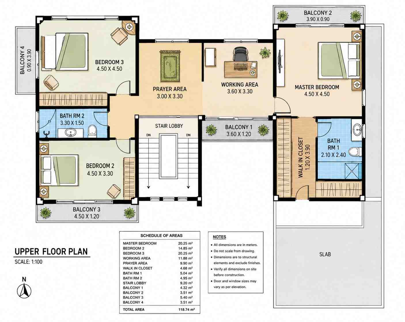 Upper Floor Blueprint of the House