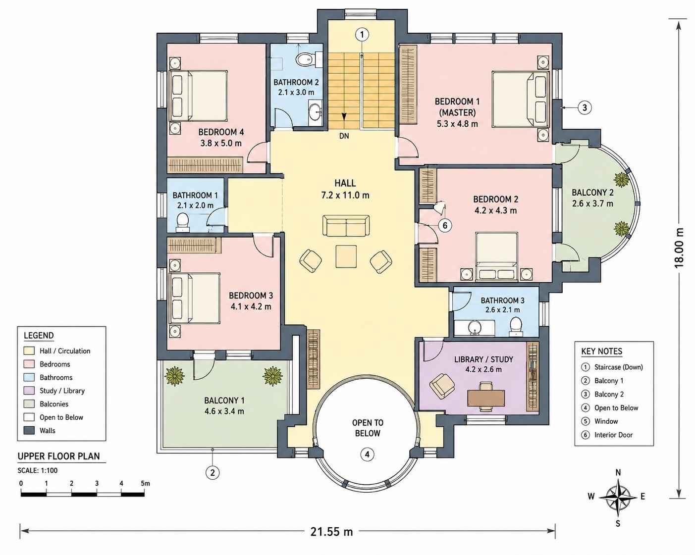 Upper Floor Blueprint of the House