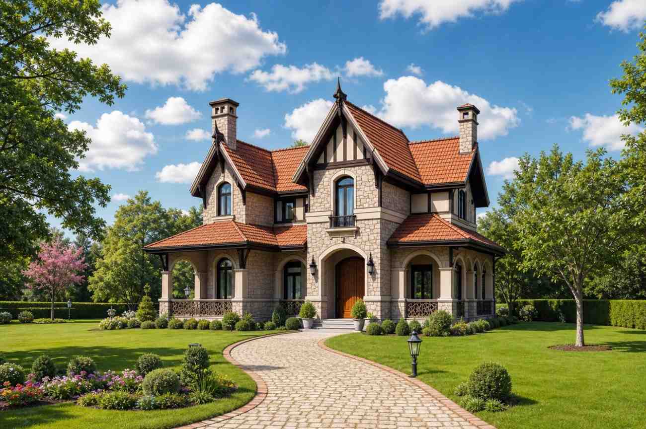 Front Elevation of Victorian House Plan with Wraparound Porch