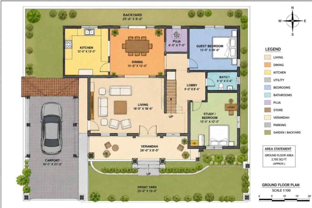 Ground Floor Blueprint of the House