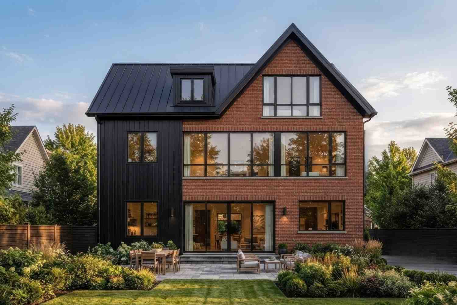Rear elevation of of 5 Bedroom Scandinavian Contemporary House