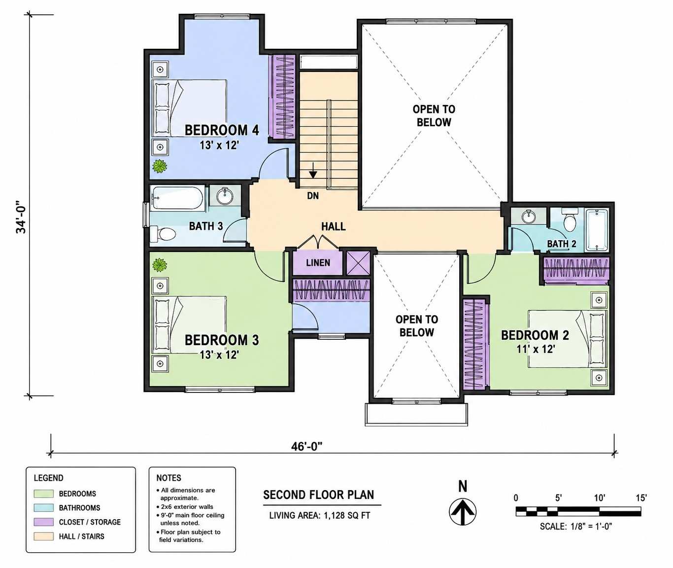 Upper Floor Blueprint of the House