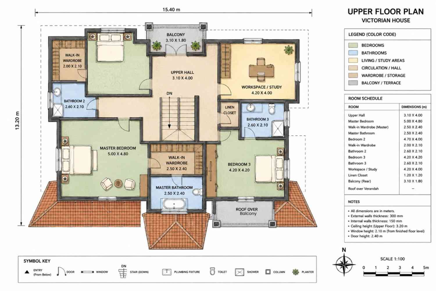 Upper Floor Blueprint of the House