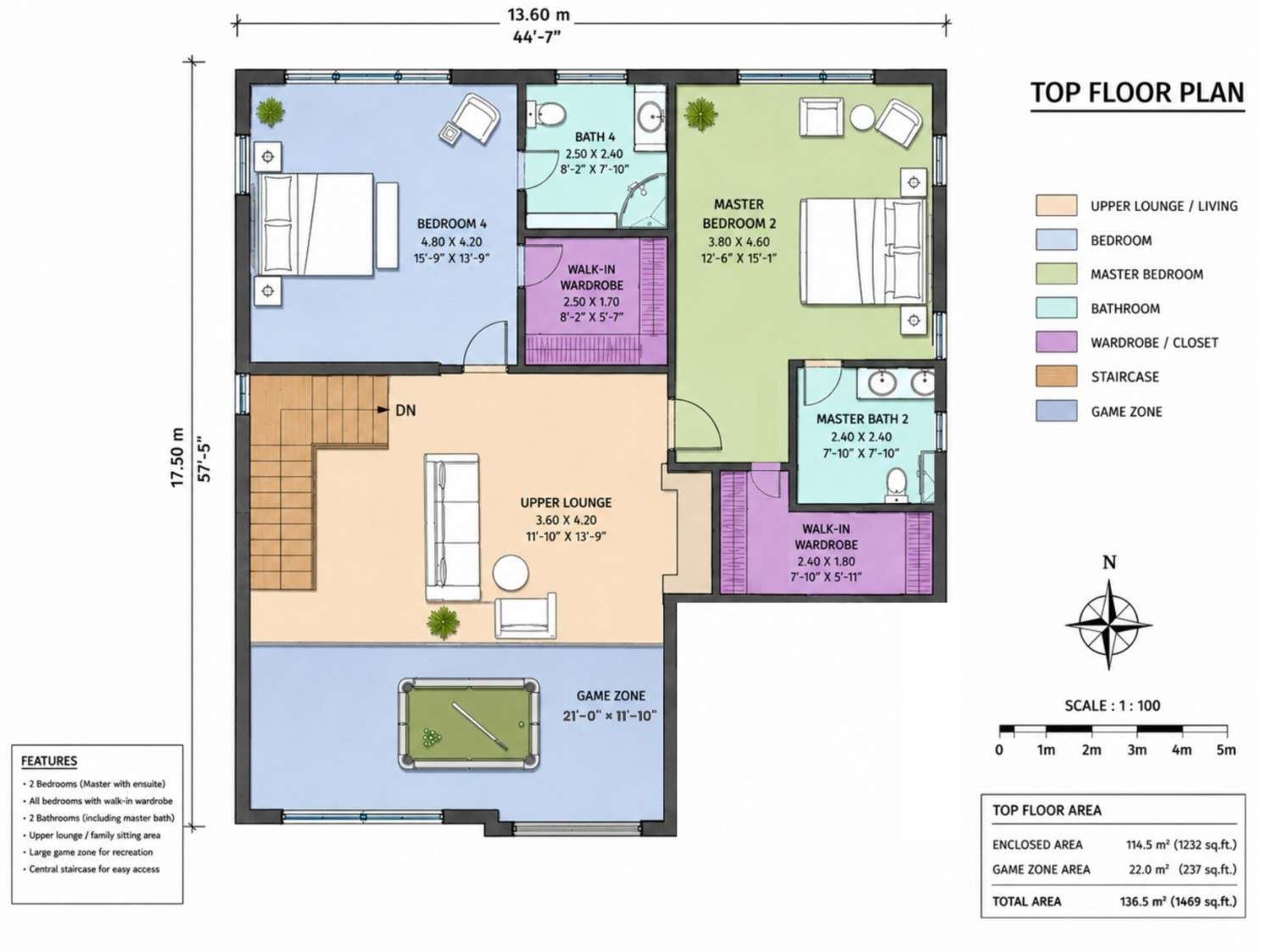 Top Floor Blueprint of the House