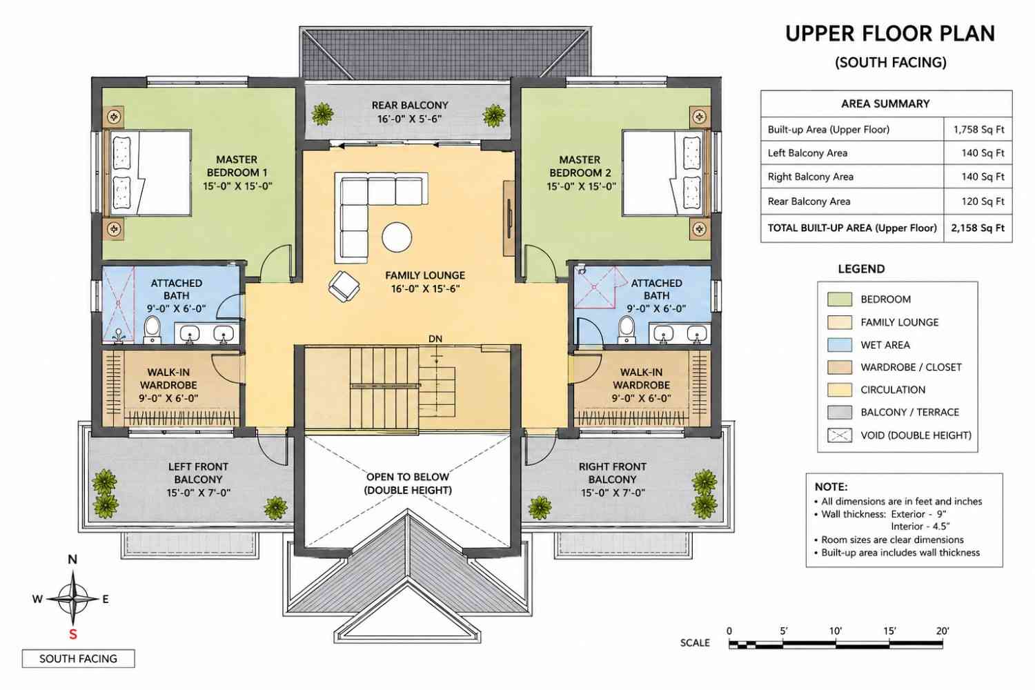 Upper Floor Blueprint of the House