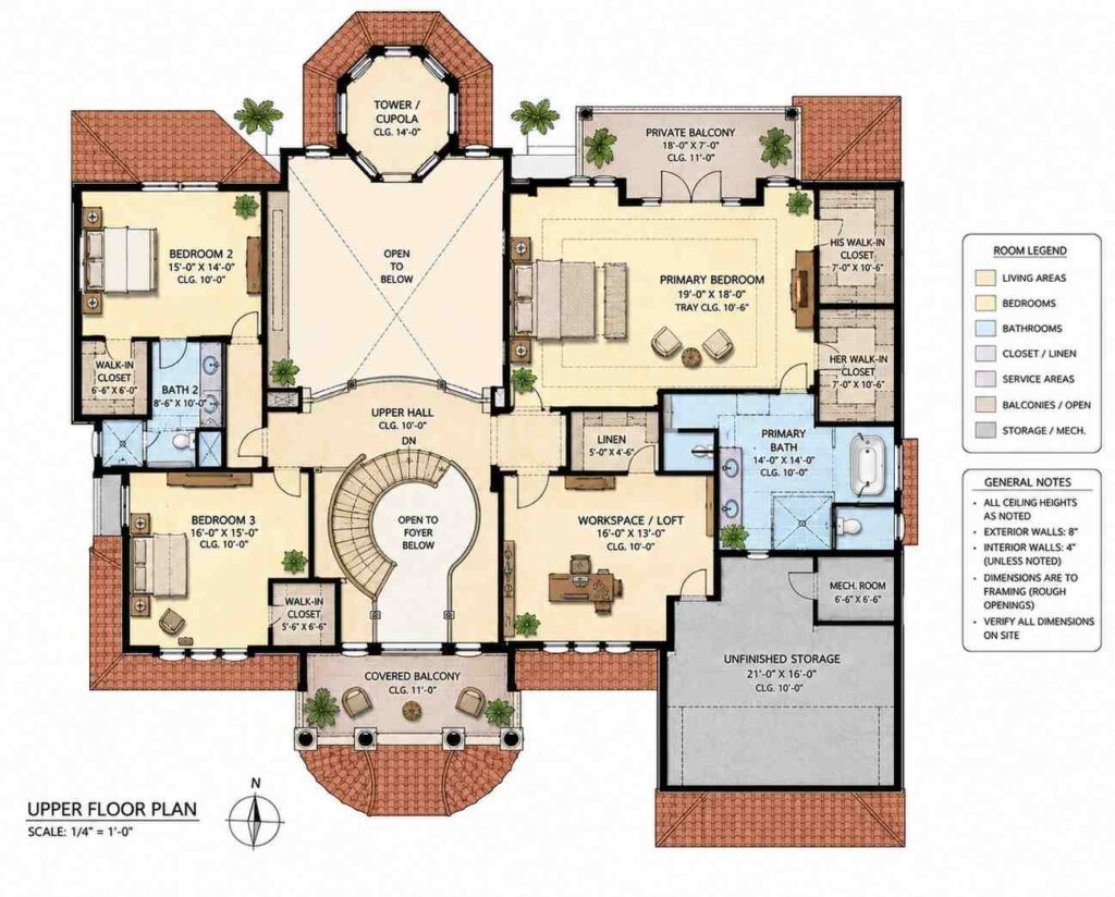 Upper Floor Blueprint of the House