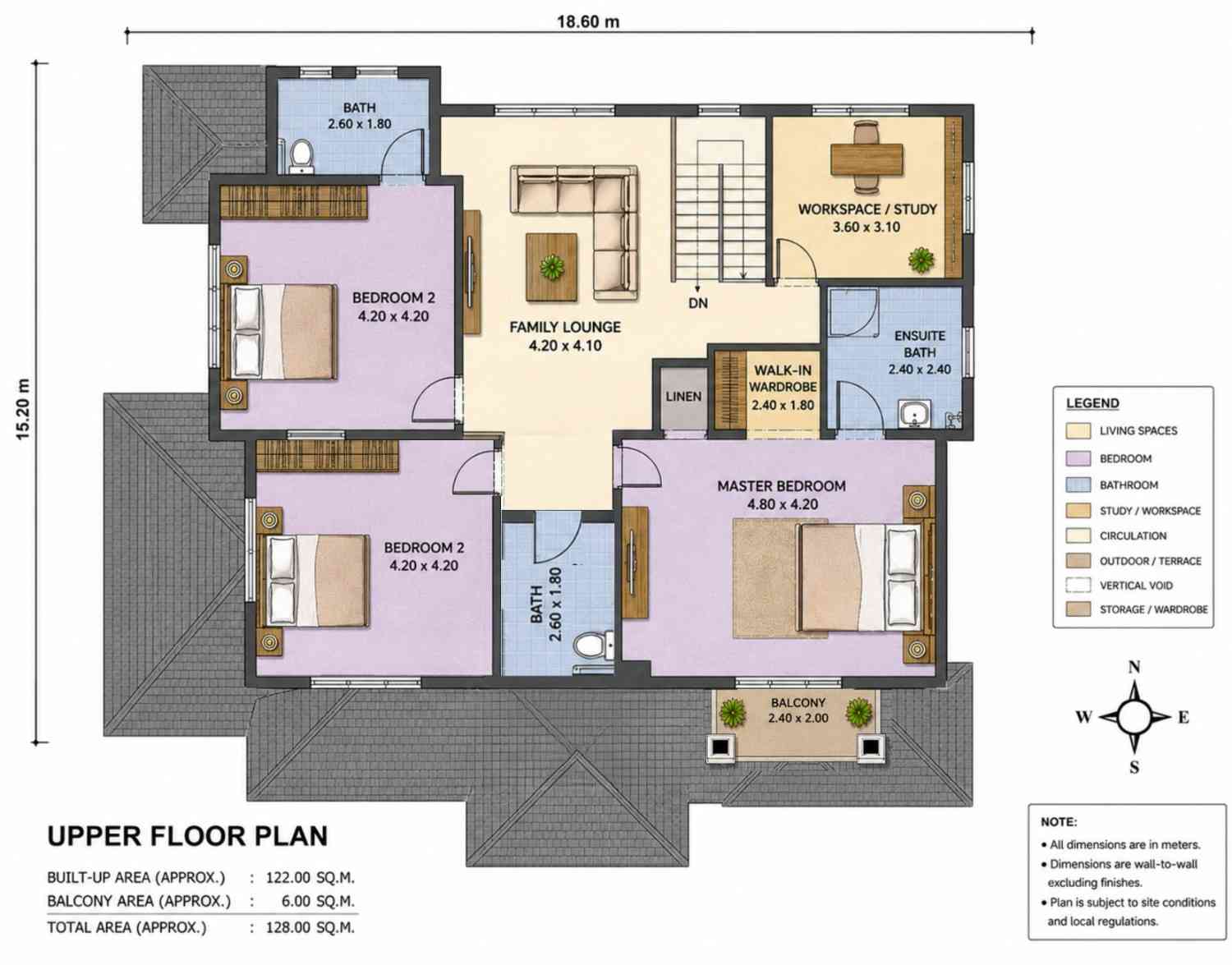Upper Floor Blueprint of the House