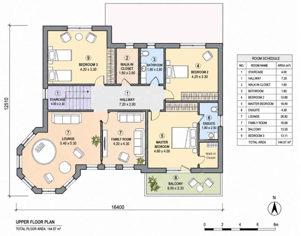 Upper Floor Blueprint of the House