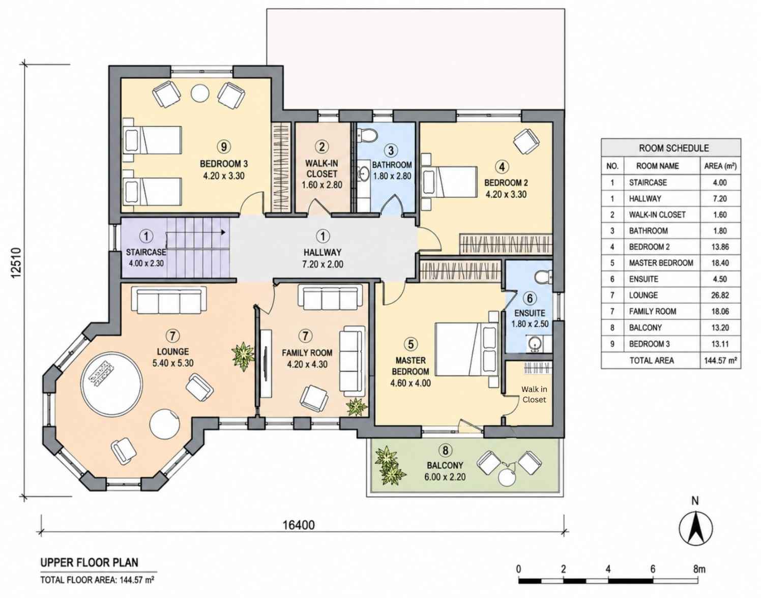 Upper Floor Blueprint of the House