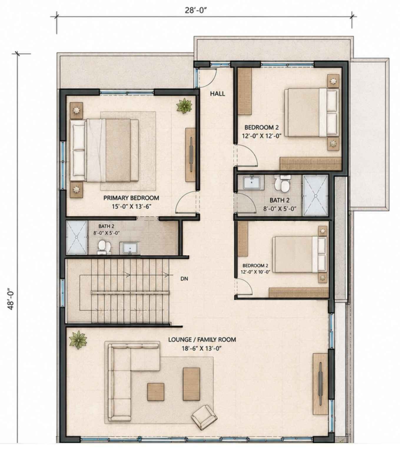 Upper Floor Blueprint of the House