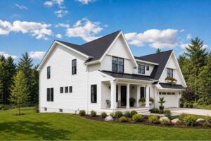 Left Side Elevation of the 4 Bedroom New American House Plan