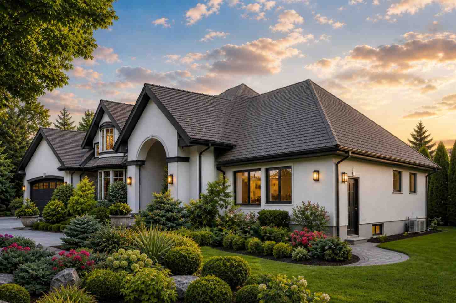 Right side elevation of European Traditional House Plan with Two-Story Curb Appeal&nbsp;