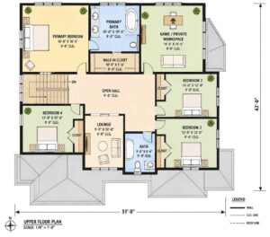 Upper Floor Blueprint of the House