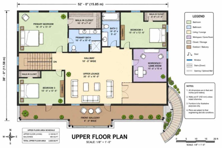 Upper Floor Blueprint of the House