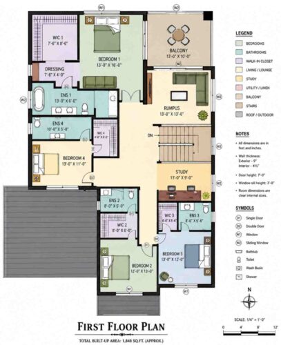 Upper Floor Blueprint of the House