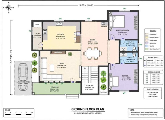 Ground Floor Blueprint of the House