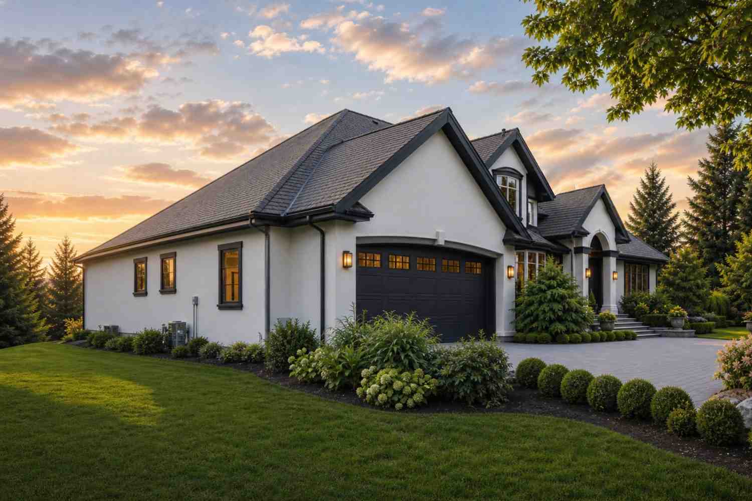 Left side elevation of European Traditional House Plan with Two-Story Curb Appeal&nbsp;