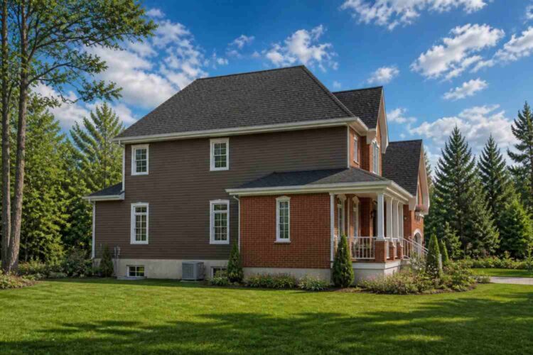 Left Side Elevation of the Brick Colonial Traditional House Plan