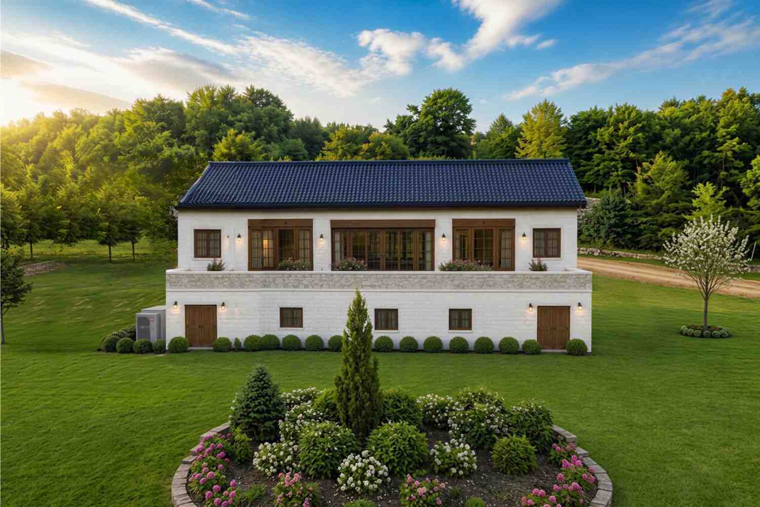 Rear Elevation of&nbsp; 4 Bedroom Asian Contemporary House Plan with Rooftop Terrace&nbsp;
