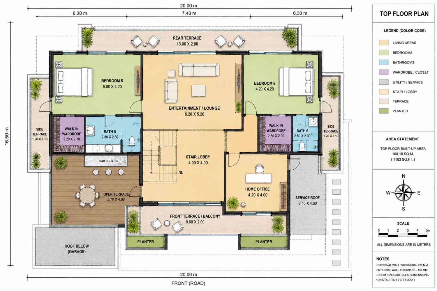 Upper Floor Blueprint of the House