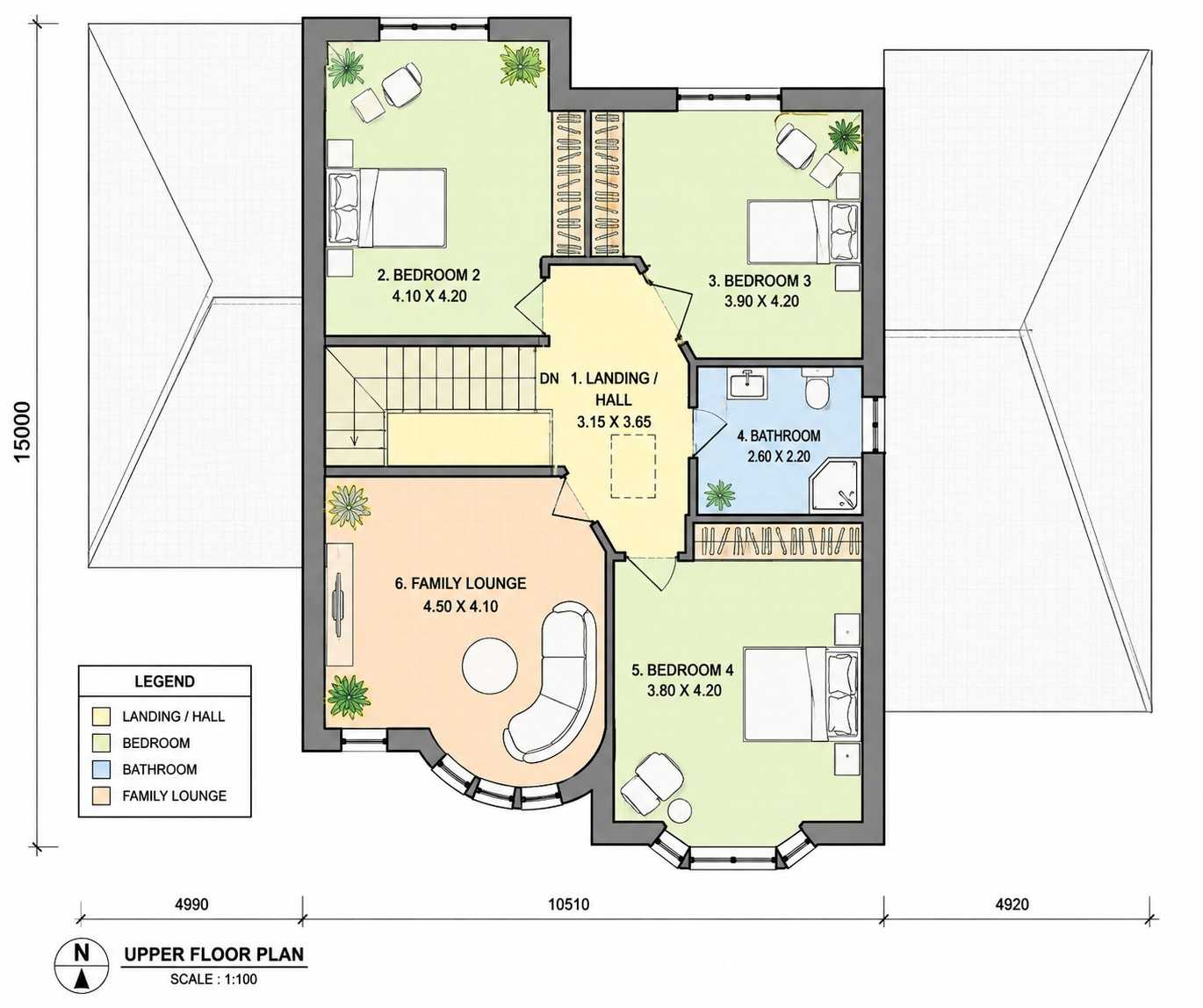 Upper Floor Blueprint of the House