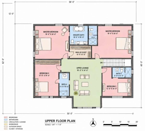 Upper Floor Blueprint of the House