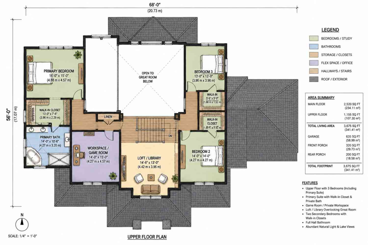 Upper Floor Blueprint of the House
