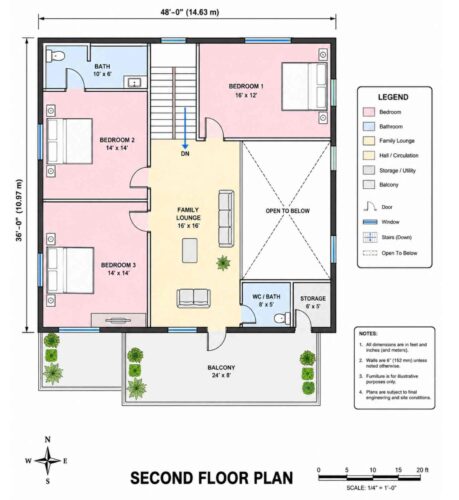Upper Floor Blueprint of the House