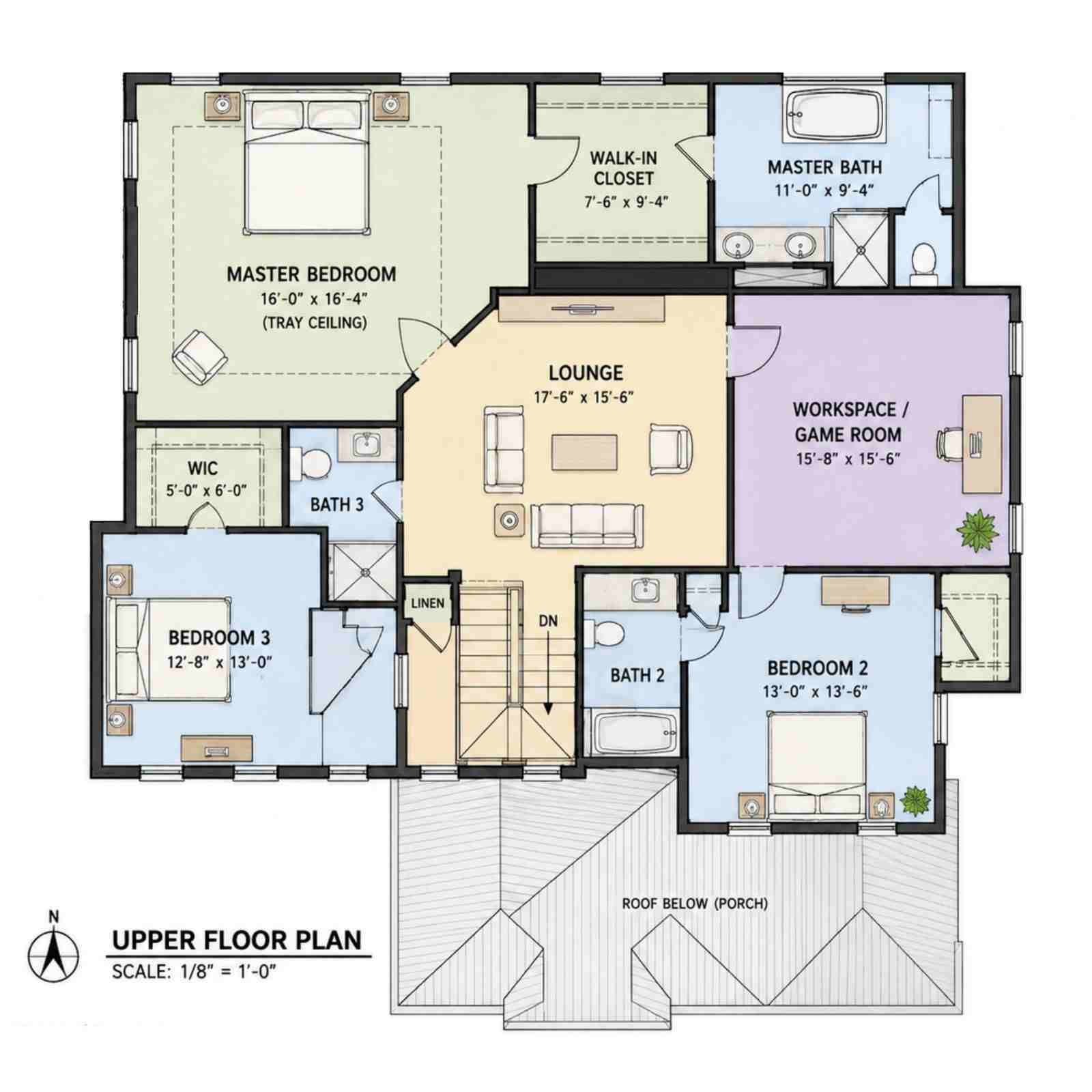 Upper Floor Blueprint of the House