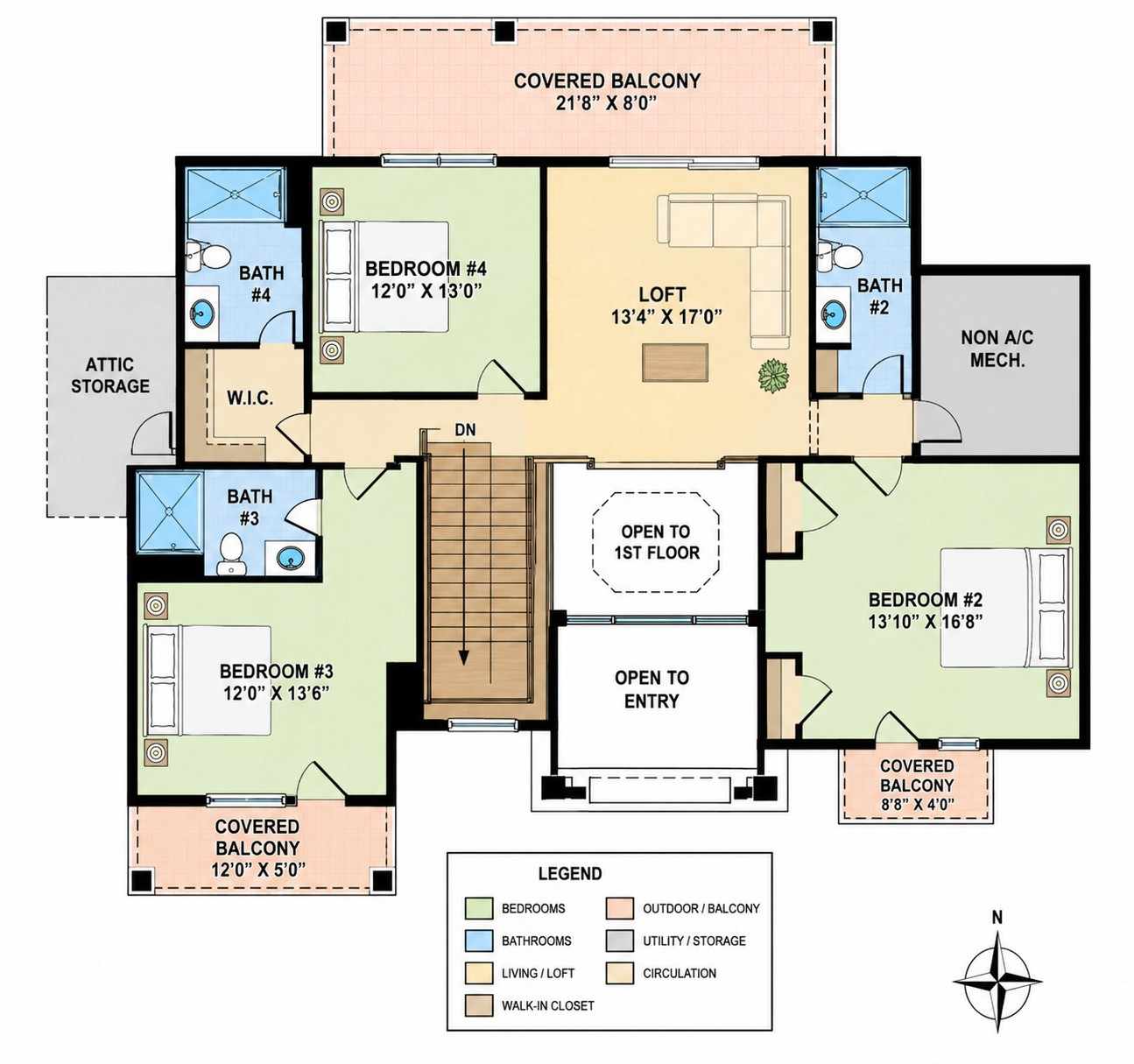Upper Floor Blueprint of the House