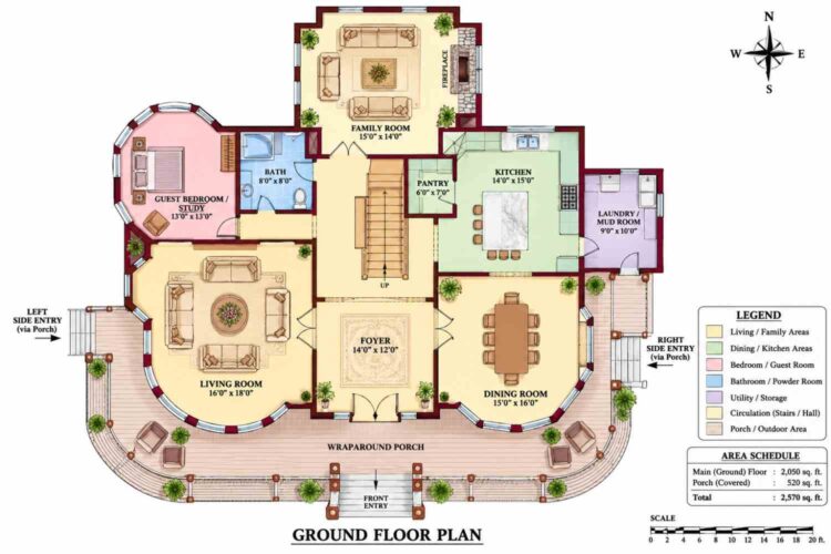 Ground Floor Blueprint of the House