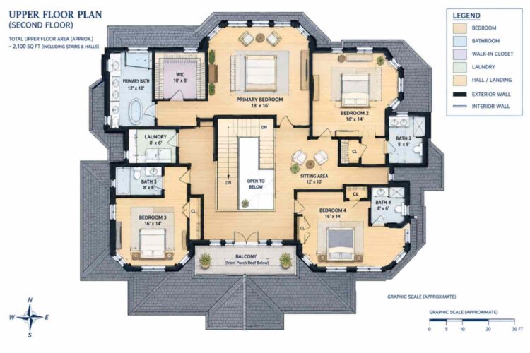 Upper Floor Blueprint of the House