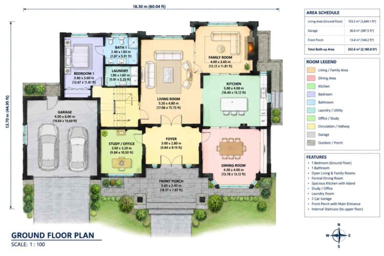 Ground Floor Blueprint of the House