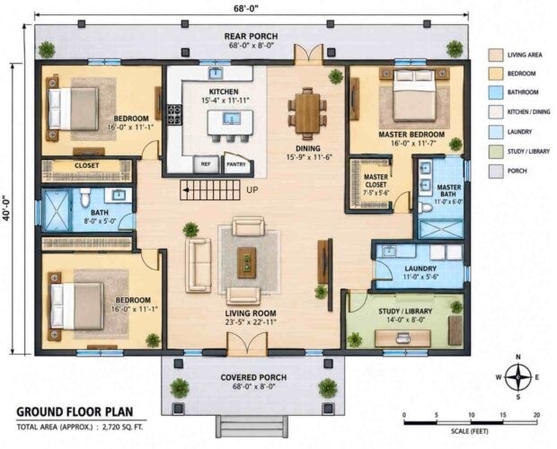 Ground Floor Blueprint of the House