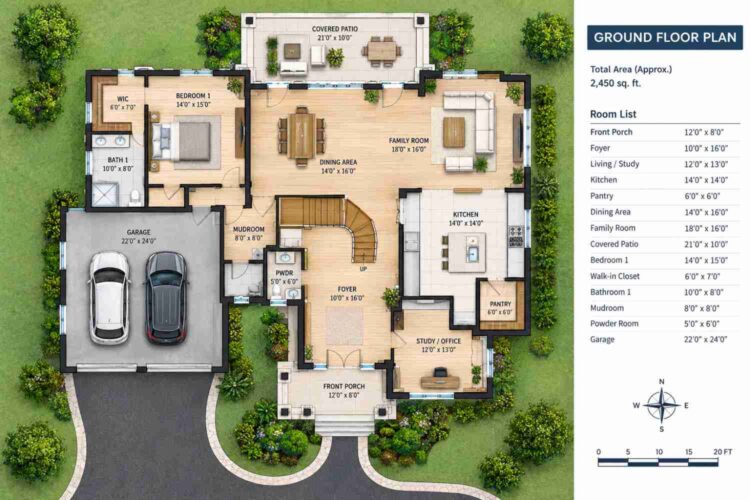Ground Floor Blueprint of the House