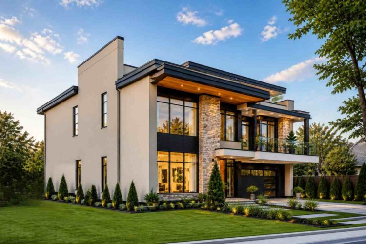 Left Side Elevation of the Modern Contemporary House Plan