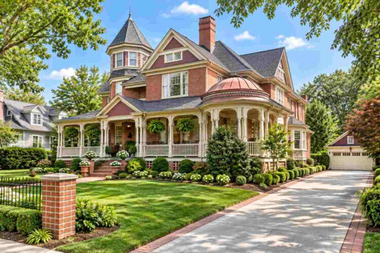 Right Side Elevation with the octagonal turret and Gazebo Porch below it