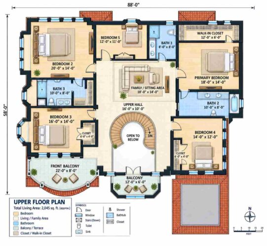Upper Floor Blueprint of the House