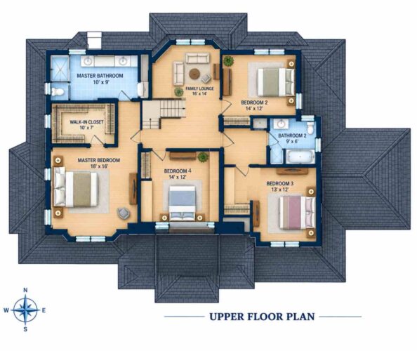 Upper Floor Blueprint of the House