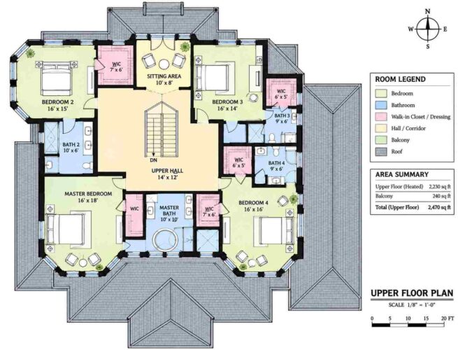 Upper Floor Blueprint of the House