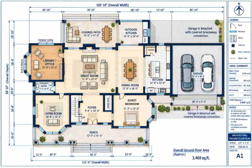 Ground Floor Blueprint of the House