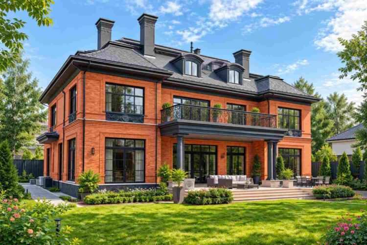 Rear Elevation Showing the Terrace Porch and Master Balcony