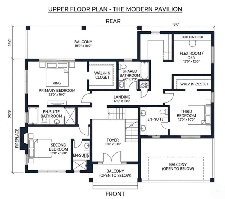 Upper Floor Blueprint of the House