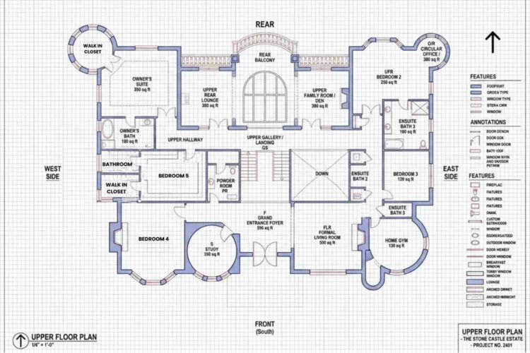 Upper Floor Blueprint of the House