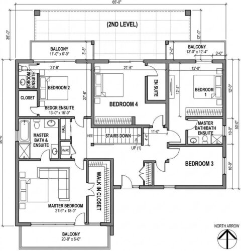 Upper floor plan Upper Floor Blueprint of the House