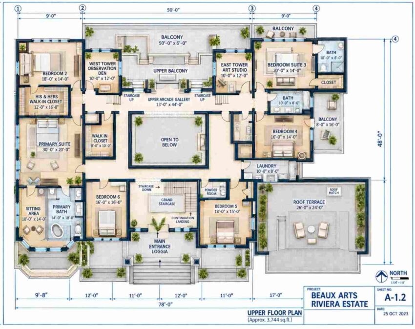 Upper Floor Blueprint of the House