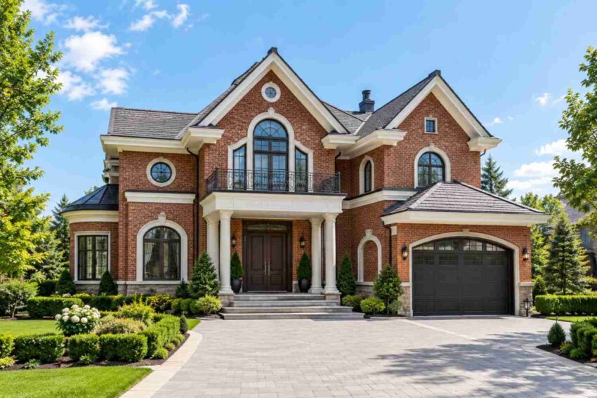 Front Elevation of the French Chateau House Plan with Double-Height Great Room