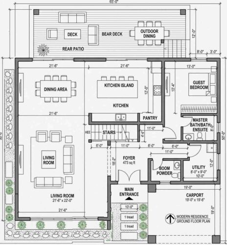 Ground floor plan Ground Floor Blueprint of the House